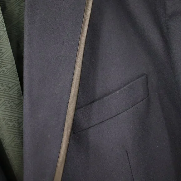 Hugo boss Sport Coat men's 46R Madron Virgin Wool Cashmere leather lapel trim - Picture 4 of 14